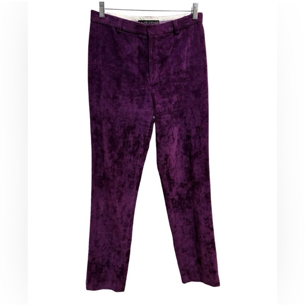 Ralph Lauren Black Label Purple Cotton
Velvet Pants Size 6